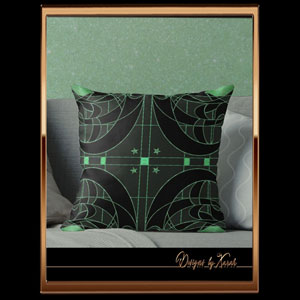 Pure 1920s midnight magic with star shine in the #moonlight mixed with a cocktail of Burlesque classiness and Gothic gloominess. Decorative nostalgic, magical Jugendstil #vintage design throw pillows with abstract ornamental starry sky Art Deco pattern in shimmering green gray tones - a sophisticated, mystical retro chic geometry design with decadent Belle Epoque nostalgia makes this cushion cover an eyecatcher in every room!